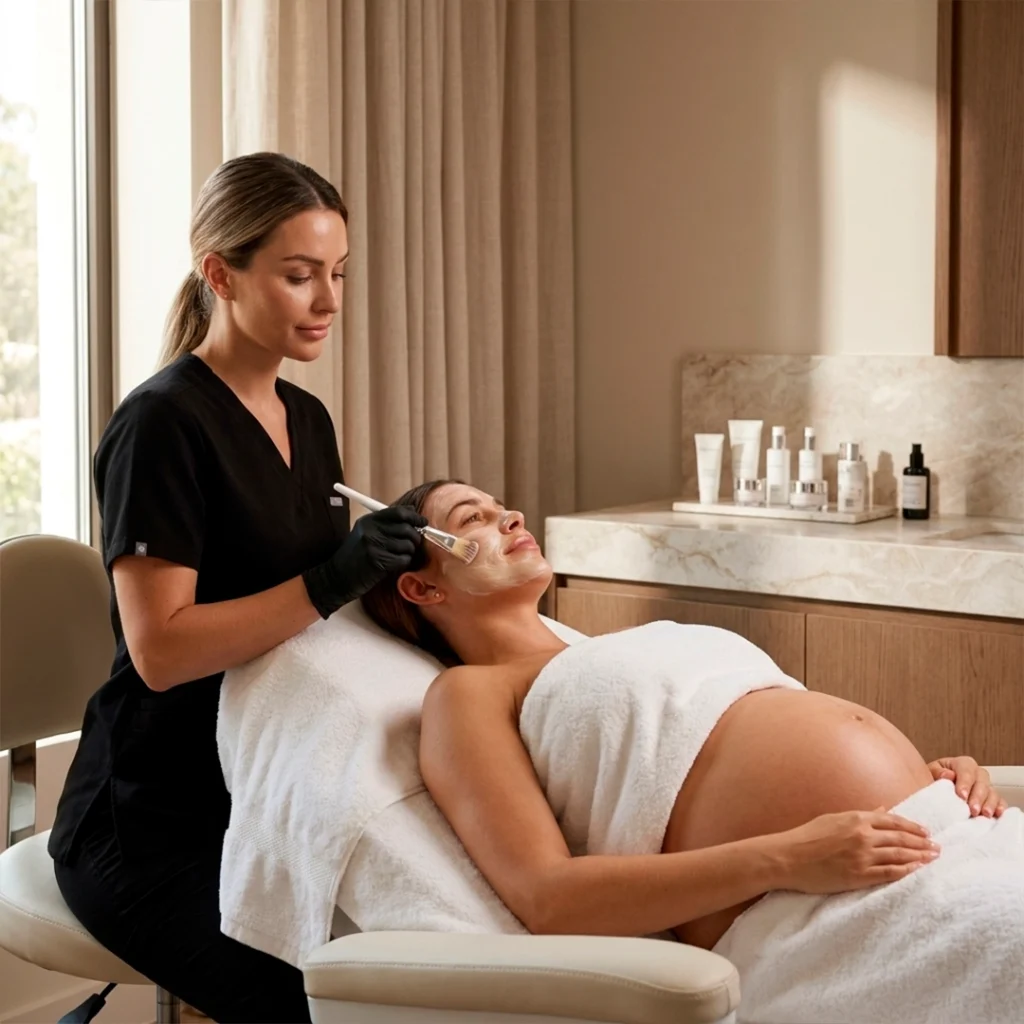 02-Pregnancy Facial treatment - woman in clinic