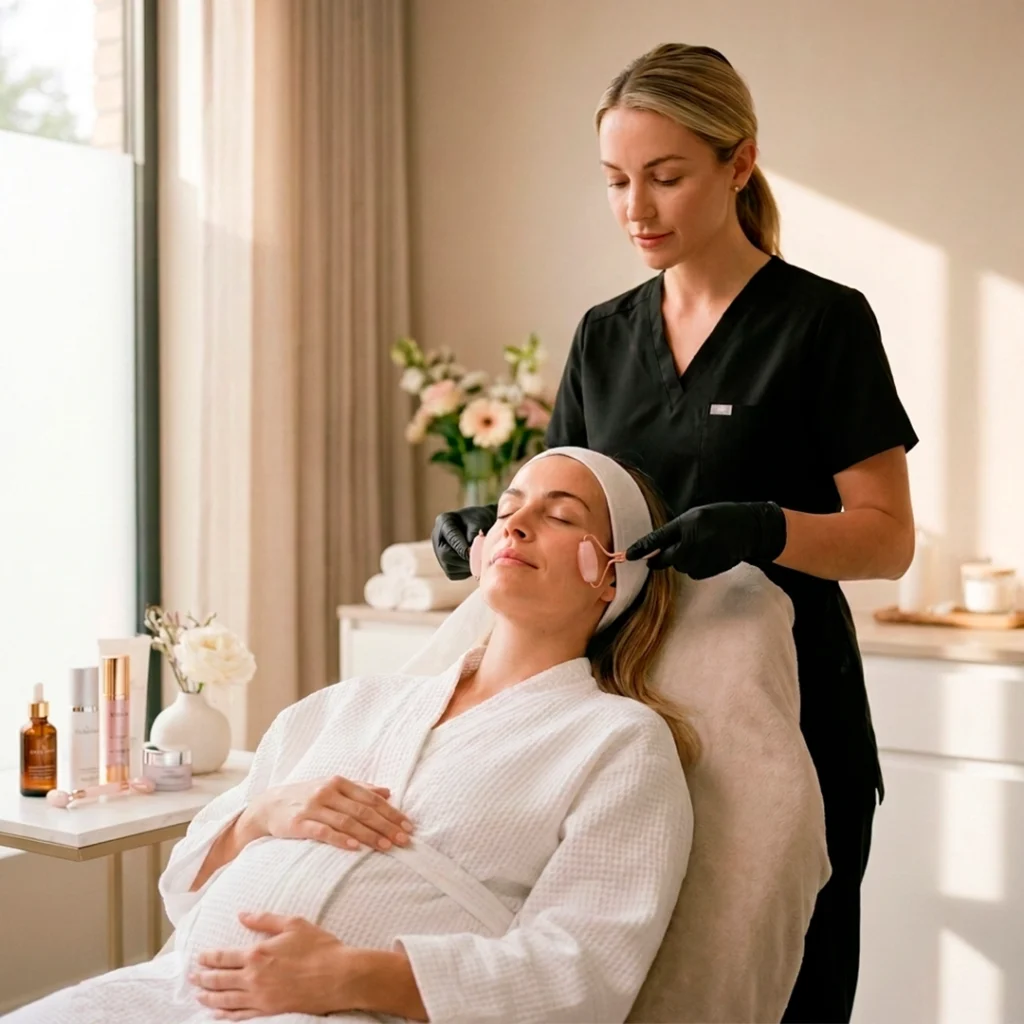 Pregnancy Facial treatment - woman in clinic
